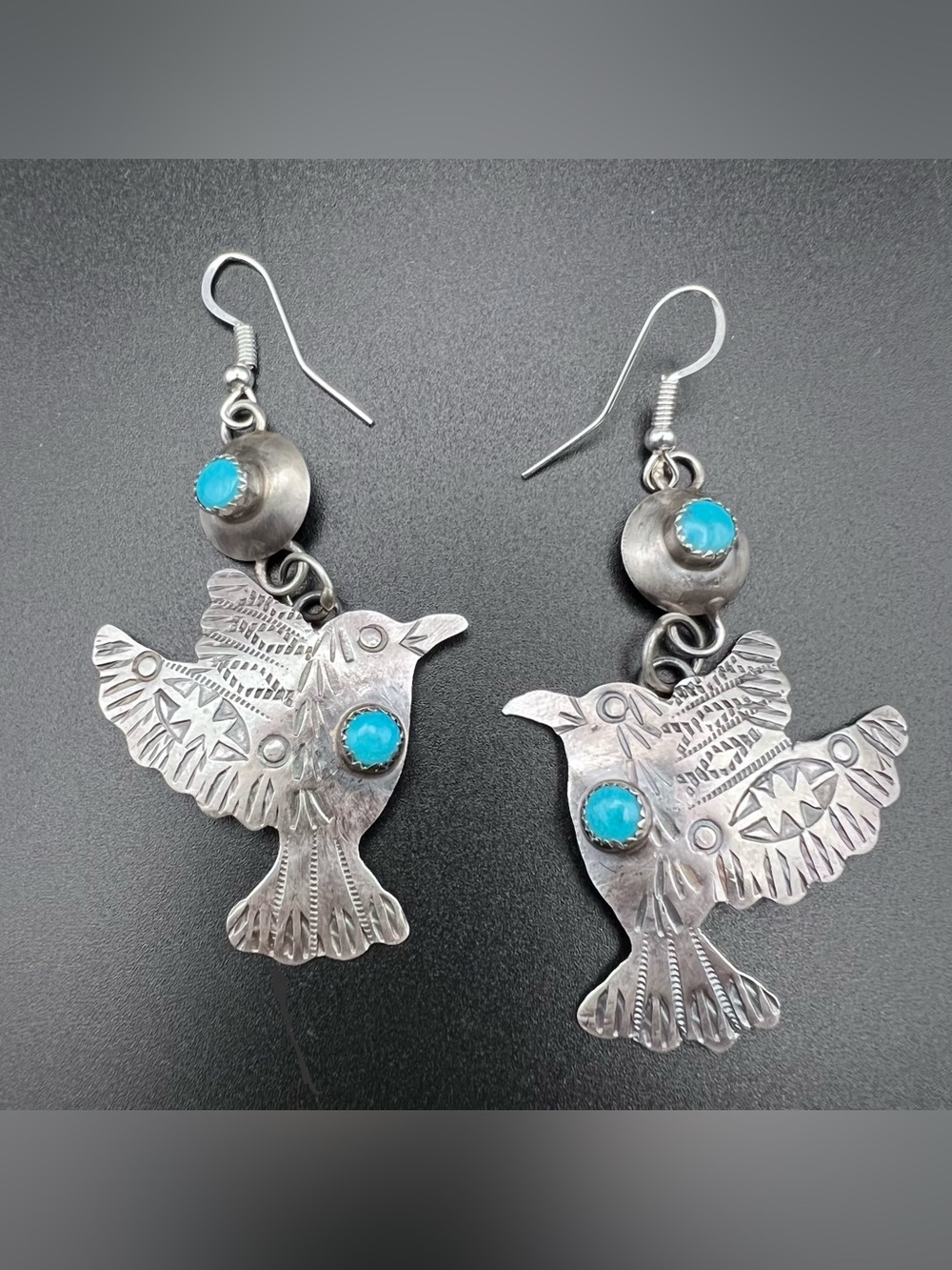 Native American Repousse Bird Earrings by Gabrielle Yazzie